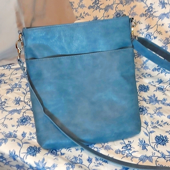 Denim Blue Faux Leather Purse - Picture 2 of 4